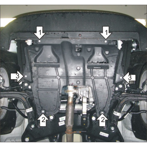 Защита Картера двигателя, КПП MOTODOR для Fiat 500 2007-2016, Сталь 2 мм - Арт. 618
