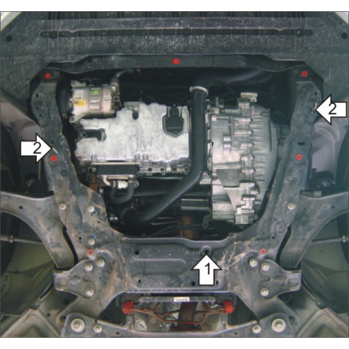 Защита Картера двигателя, КПП MOTODOR для Ford Mondeo 2006-2015 (IV), Сталь 2 мм - Арт. 737