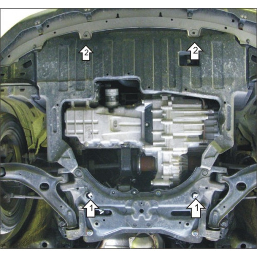 Защита Картера двигателя, КПП MOTODOR для Honda Airwave 2004-2008, Сталь 2 мм - Арт. 821