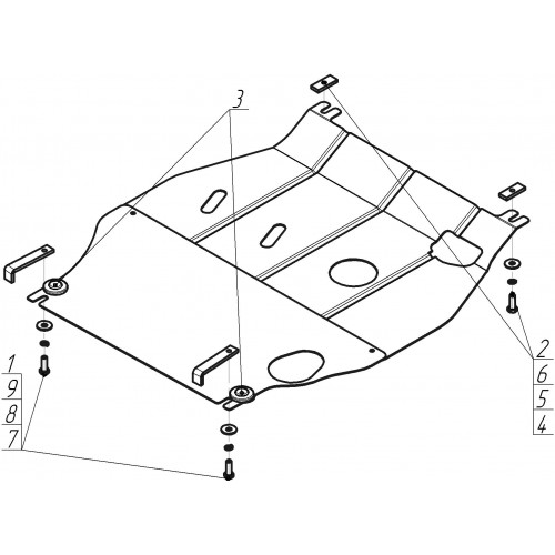 Защита Картера двигателя, КПП MOTODOR для Honda Airwave 2004-2008, Сталь 2 мм - Арт. 821