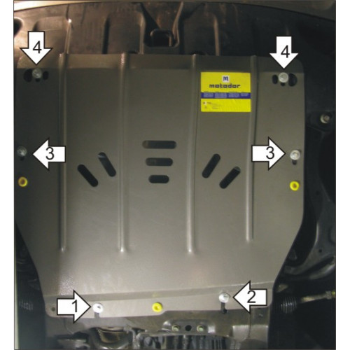 Защита Картера двигателя, КПП MOTODOR для Hyundai ix55 2008-2013, Сталь 2 мм - Арт. 928