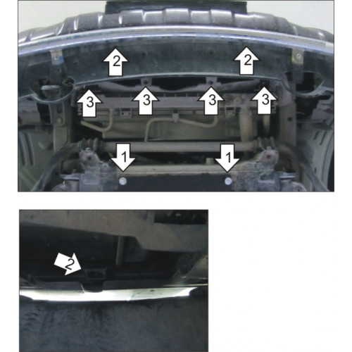 Защита Радиатора MOTODOR для Nissan Pathfinder 2010-2014 (III R51 рестайлинг), Сталь 2 мм - Арт. 1448