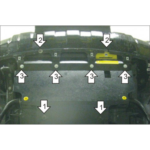 Защита Радиатора MOTODOR для Nissan Pathfinder 2010-2014 (III R51 рестайлинг), Сталь 2 мм - Арт. 1448