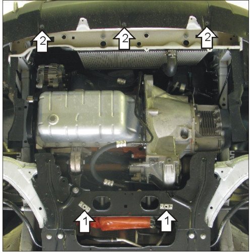 Защита Картера двигателя, КПП MOTODOR для Citroen Berlingo First 2008-2012, Сталь 2 мм - Арт. 1603