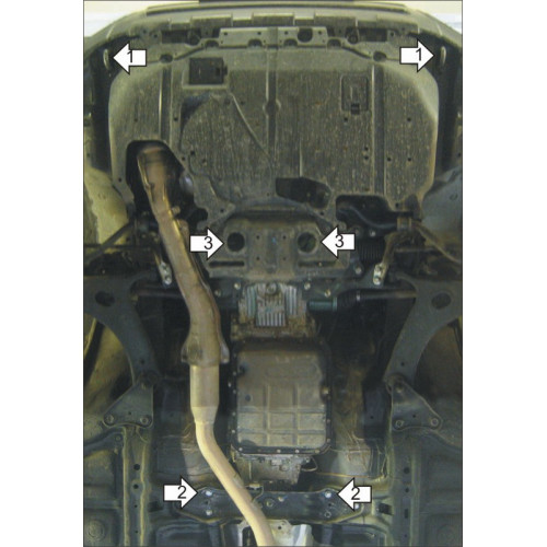 Защита Картера двигателя, КПП MOTODOR для Subaru Forester 2007-2013, Сталь 2 мм - Арт. 2226