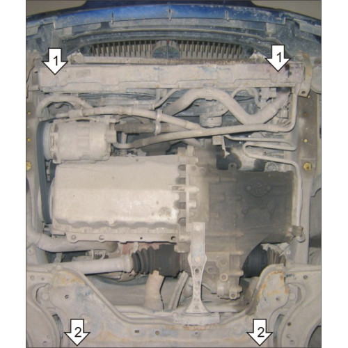Защита Картера двигателя, КПП MOTODOR для Skoda Octavia 2008-2012 (Tour), Сталь 2 мм - Арт. 2302