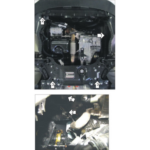 Защита Картера двигателя, КПП MOTODOR для Volkswagen Caddy 2010-2021, Сталь 2 мм - Арт. 2734