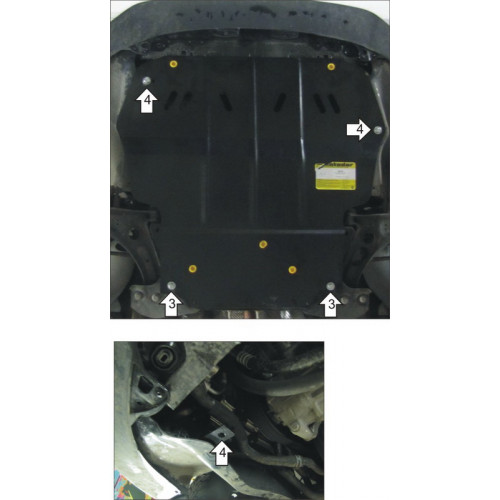 Защита Картера двигателя, КПП MOTODOR для Volkswagen Caddy 2010-2021, Сталь 2 мм - Арт. 2734