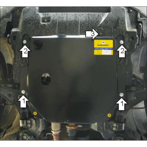 Защита Картера двигателя, КПП MOTODOR для Opel Antara 2006-2011, Сталь 2 мм - Арт. 3014