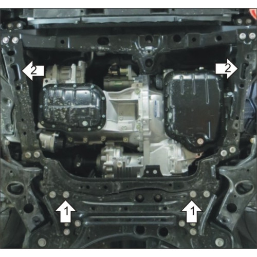 Защита Картера двигателя, КПП MOTODOR для Lexus NX 200 2014-2021, Сталь 2 мм - Арт. 5007