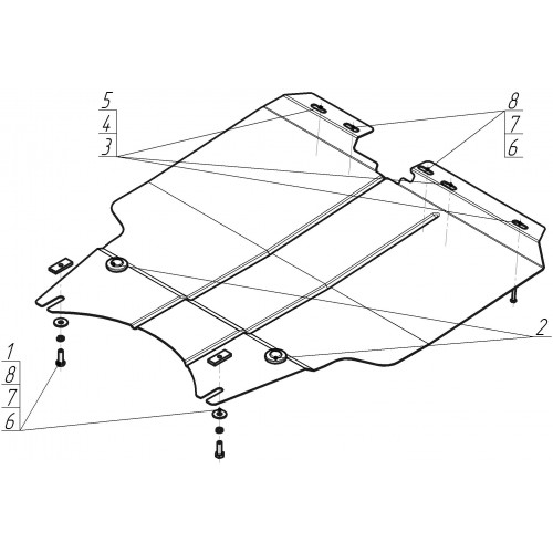 Защита Картера двигателя, КПП MOTODOR для Lifan X60 2012-2021, Сталь 2 мм - Арт. 64703