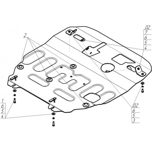 Защита Картера двигателя, КПП MOTODOR для Mitsubishi ASX 2010-2013 (I), Сталь 2 мм - Арт. 71337