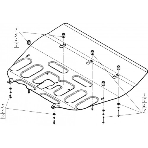 Защита Картера двигателя, КПП MOTODOR для Jac JS4 2021-, Сталь 2 мм - Арт. 77601