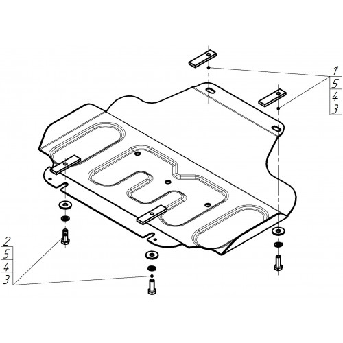Защита Картера двигателя, Переднего дифференциала MOTODOR для JAC T9 2024- (I), Сталь 2 мм - Арт. 78316
